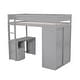 preview thumbnail 11 of 34, Elegant Wood Twin Size Loft Bed with Wardrobes and 2-Drawer Desk with Cabinet, Sturdy Construction & Safety Guaranteed, Gray