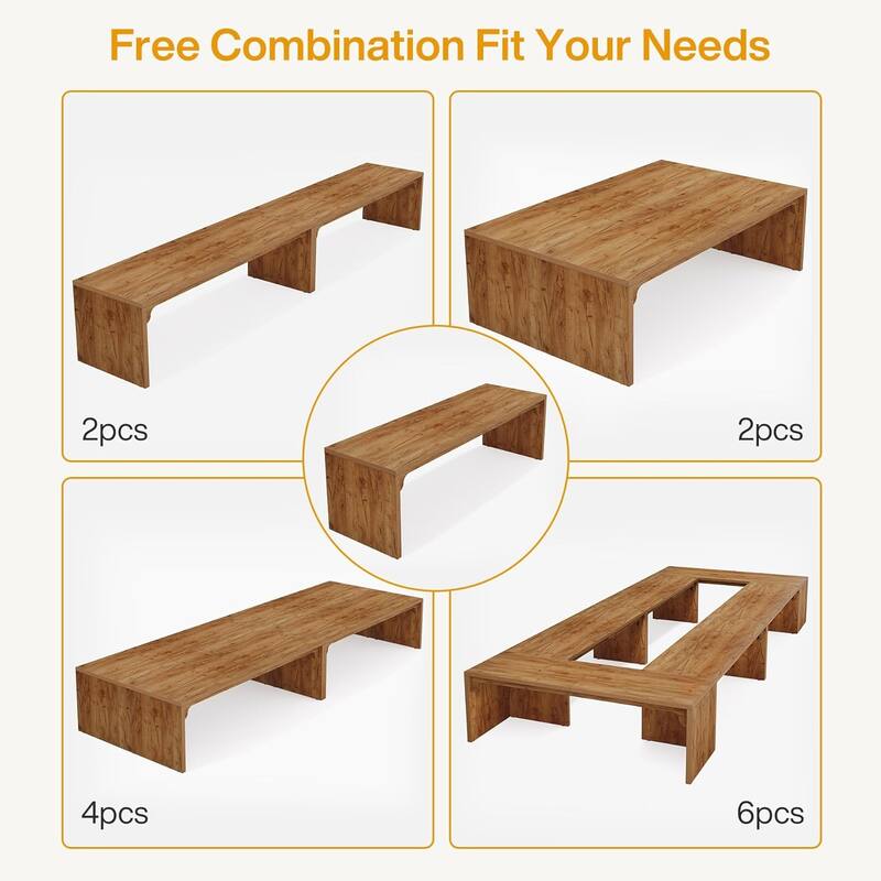 6.5FT Conference Table, Large Rectangle Conference Room Table