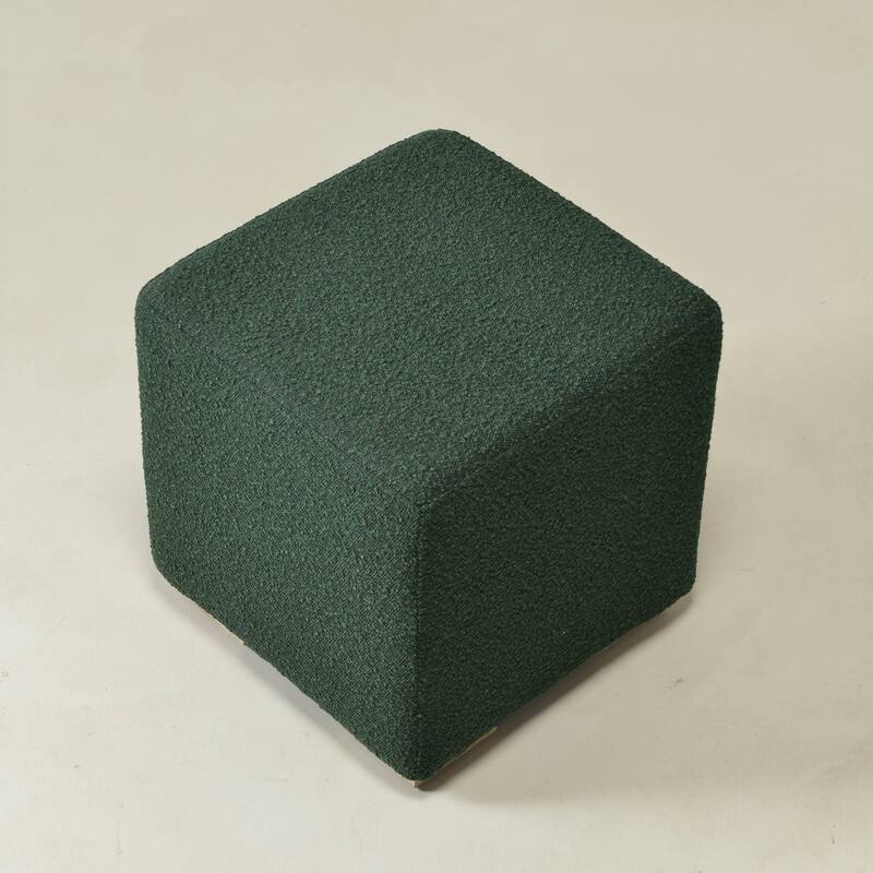KINWELL 18.5" W Square Boucle Upholstered Ottoman Entryway Footstool