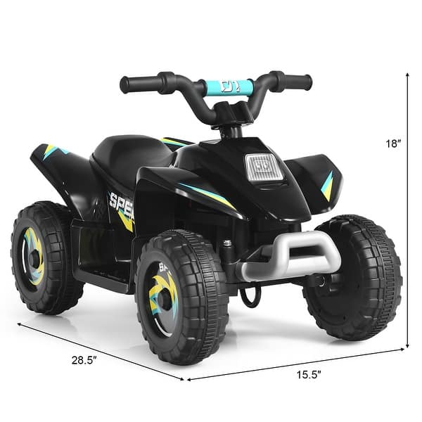 dimension image slide 3 of 4, Costway 6V Kids Electric Quad ATV 4 Wheels Ride on Toy Toddlers