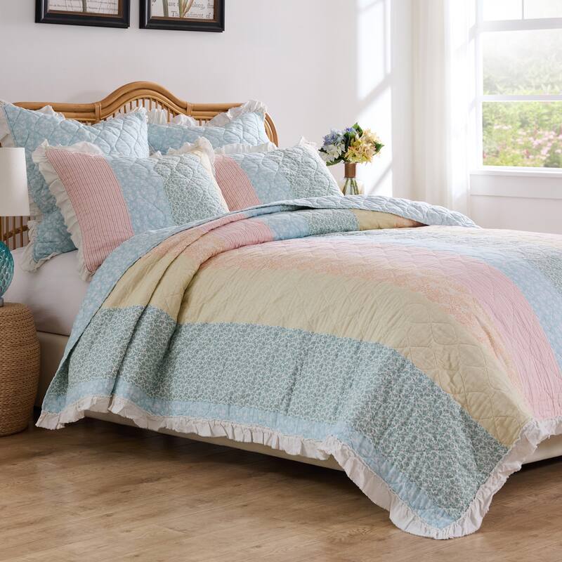 Greenland Home Fashions Tessie Cotton Calico Quilt Set