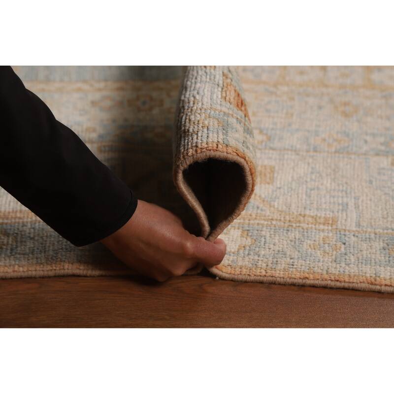 Hand Knotted Oriental 100% Wool Carpet Transitional Tribal Oranges & Rust Oushak Area Rug - 8' 3'' X 5' 9''