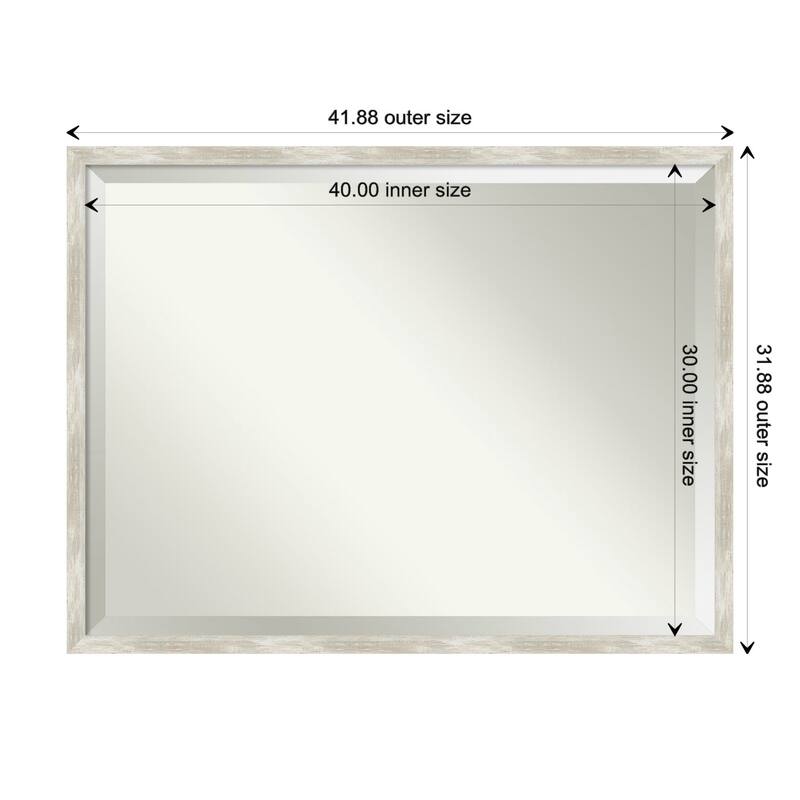 Beveled Wall Mirror - Crackled Metallic Narrow Frame - Crackled Metallic Narrow - 42 x 32-inch