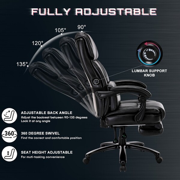 Starspace high back big & tall 400lb bonded leather shop office chair