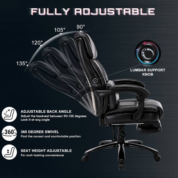 Starspace Big And Tall Reclining Executive Office Chair With Footrest Overstock 32362448