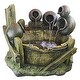 preview thumbnail 1 of 4, Design Toscano Urns and Barrel Cascading Illuminated Garden Fountain, 31 Inch, Faux Wood, Stone and Clay