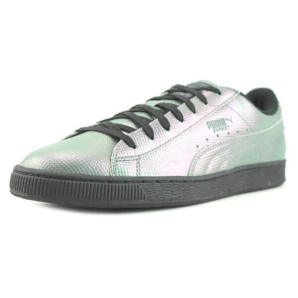 Puma Backet Classic Holographic Round Toe Leather Sneakers