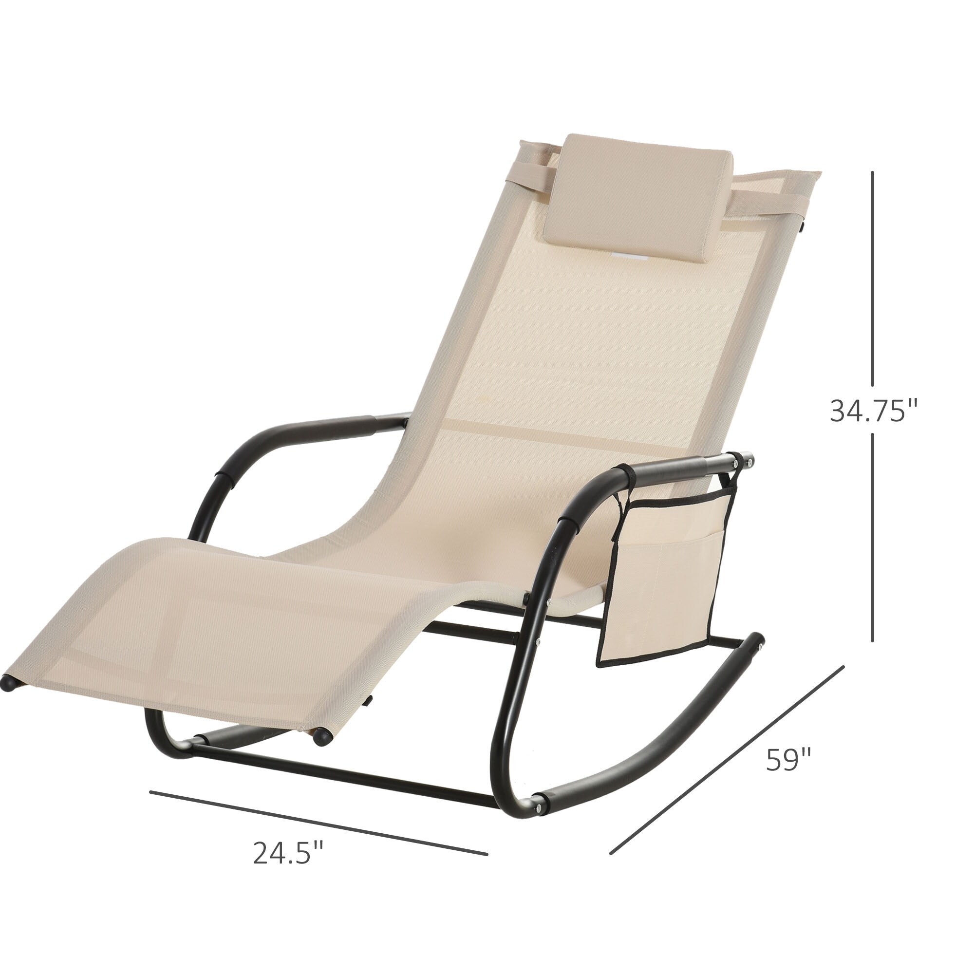 Clearance Sale Outsunny Breathable Mesh Rocking Chair for Outdoor Recliner Seat