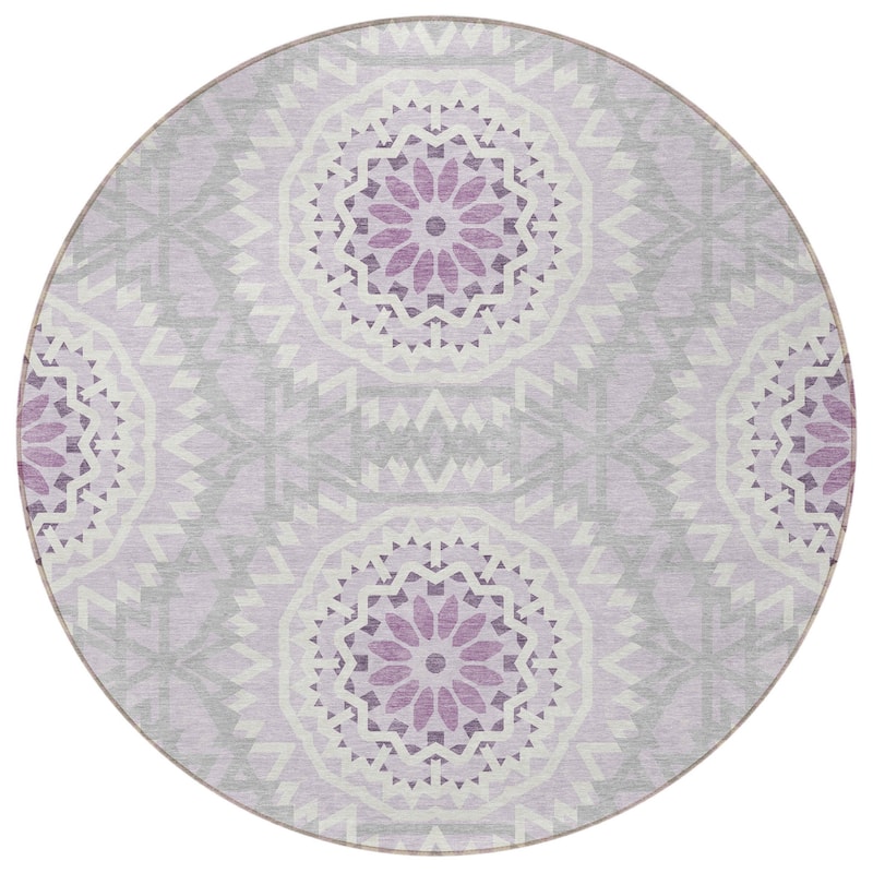HomeRoots Floral Medallion Transitional Rectangle Outdoor Rug