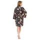 preview thumbnail 12 of 10, Leisureland Women's Cotton Poplin Robe, Short Kimono Floral Robe