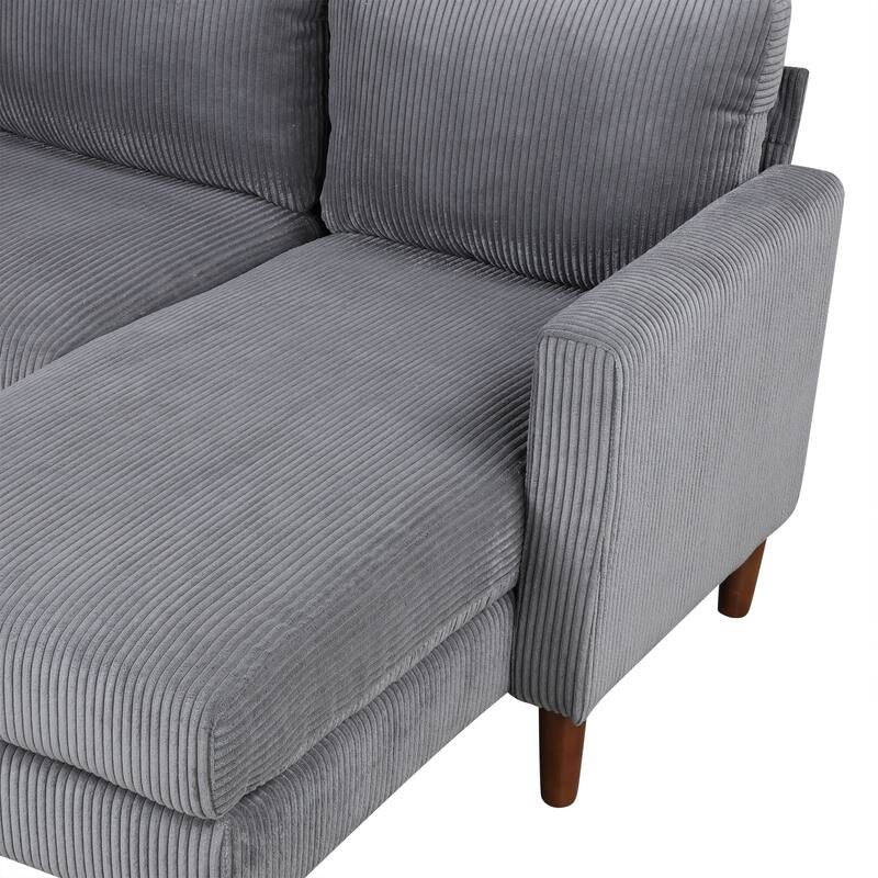 Grey 103'' Versatile U-Shaped 4-Seat Sectional Sofa with 2 Chaises, Solid Wood Legs, and Spacious Seating Areas
