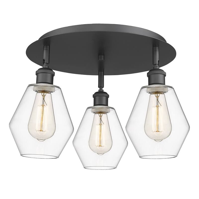 Innovations Lighting Cindyrella - 3 Light 18" Flush Mount - Clear/Matte Black