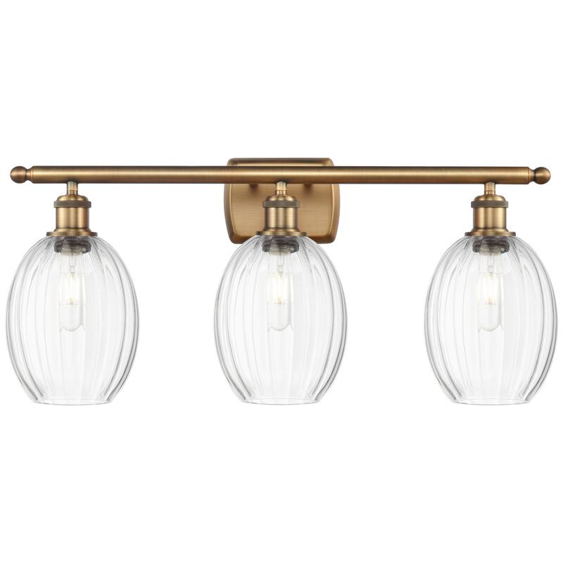 Innovations Lighting Endless Possibilities Ballston - Preston - 3 Light 26" Bulb Shade Bath Vanity Light - Clear/Brushed Brass