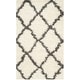 preview thumbnail 38 of 162, SAFAVIEH Dallas Shag Giusy Trellis 1.5-inch Thick Rug 3' x 5' - Ivory/Dark Grey - Rectangle