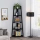 preview thumbnail 17 of 20, 70 inch Tall Corner Shelf, Rustic Ladder Corner Bookshelf Bookcase Black