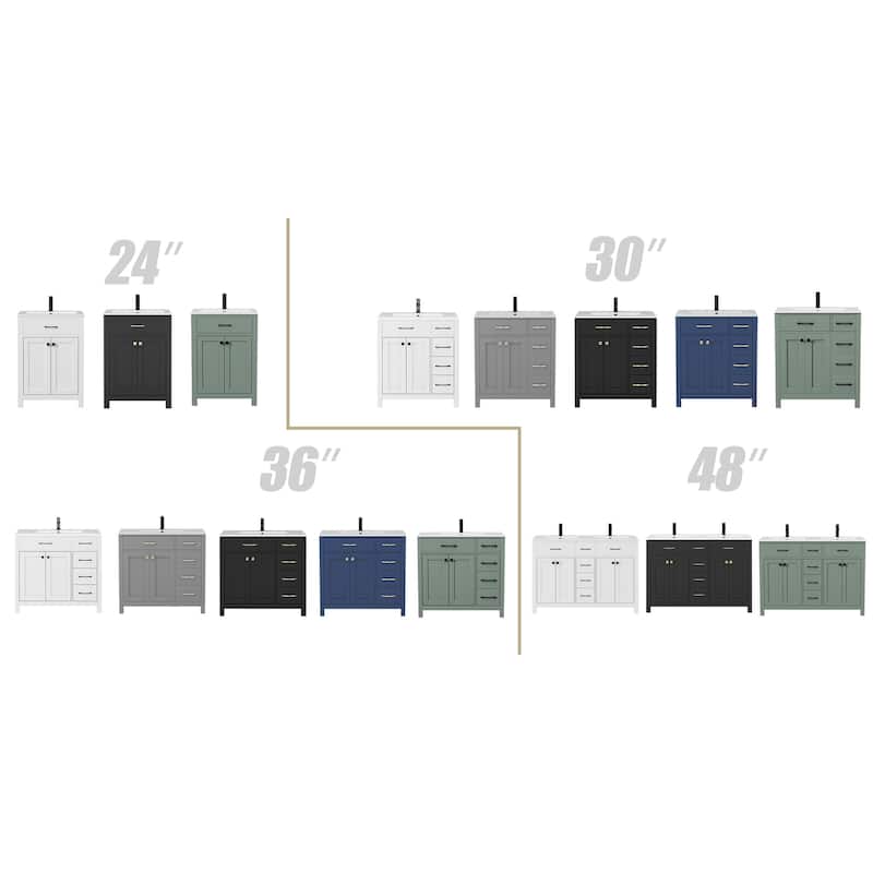 Modern Bathroom Vanity with Sink & Faucet Storage Cabinet Set