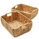 preview thumbnail 44 of 45, Hyacinth Seagrass Oval Storage Baskets with Wooden Handles Woven Bins