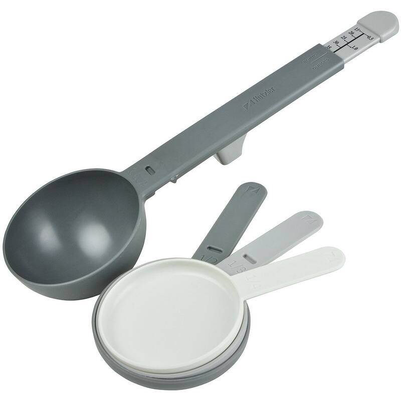 Hutzler Weigh & Measure Kitchen Scale and Measuring Cup Set, 4-Piece, 1/4 to 1 Cup Sizes