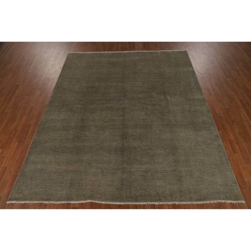 Gray & Beige Gabbeh Oriental Area Rug Handmade Wool Carpet - 7'10" x 9'6"