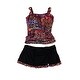 preview thumbnail 1 of 1, Profile Womens Aztec Flyaway Ruched Skirtini 2 Piece Tankini, Pink, 16