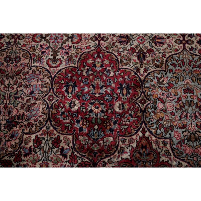Vegetable Dye Agra Indian Antique Area Rug Hand-Knotted Wool Carpet - 9'1" x 12'2"