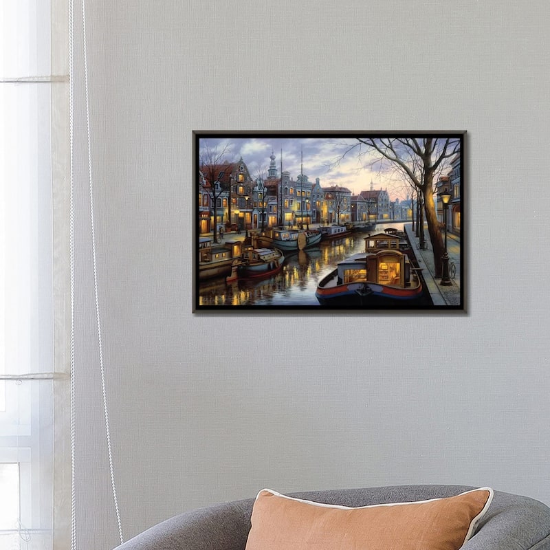 iCanvas "Canal Life" by Evgeny Lushpin Framed
