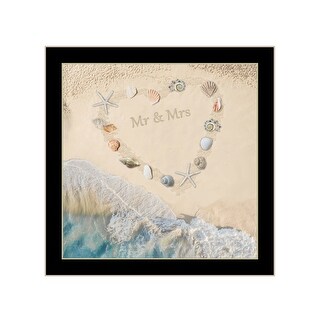 TrendyDecor4U Traditional "Marriage is a Beach" Framed Print Wall Art - Coastal