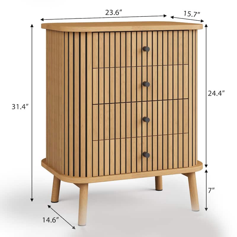 4 Drawer Dressers, Chest of Drawers for Bedroom, Nightstand, Spacious Storage Boho Wicker Dresser