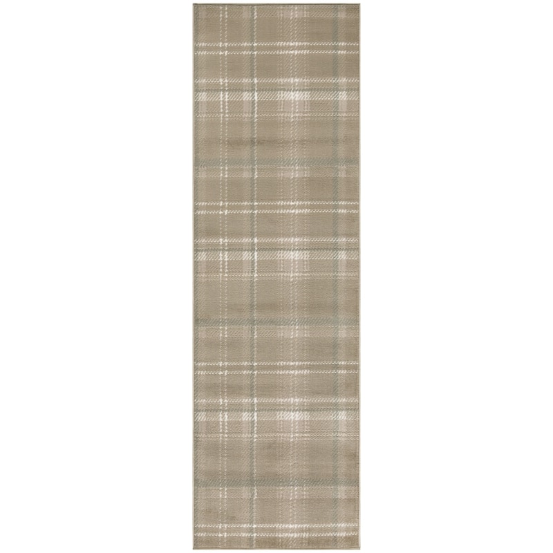 HomeRootsPlaid Cottage Runner Area Rug - 144' X '27' X '0.5