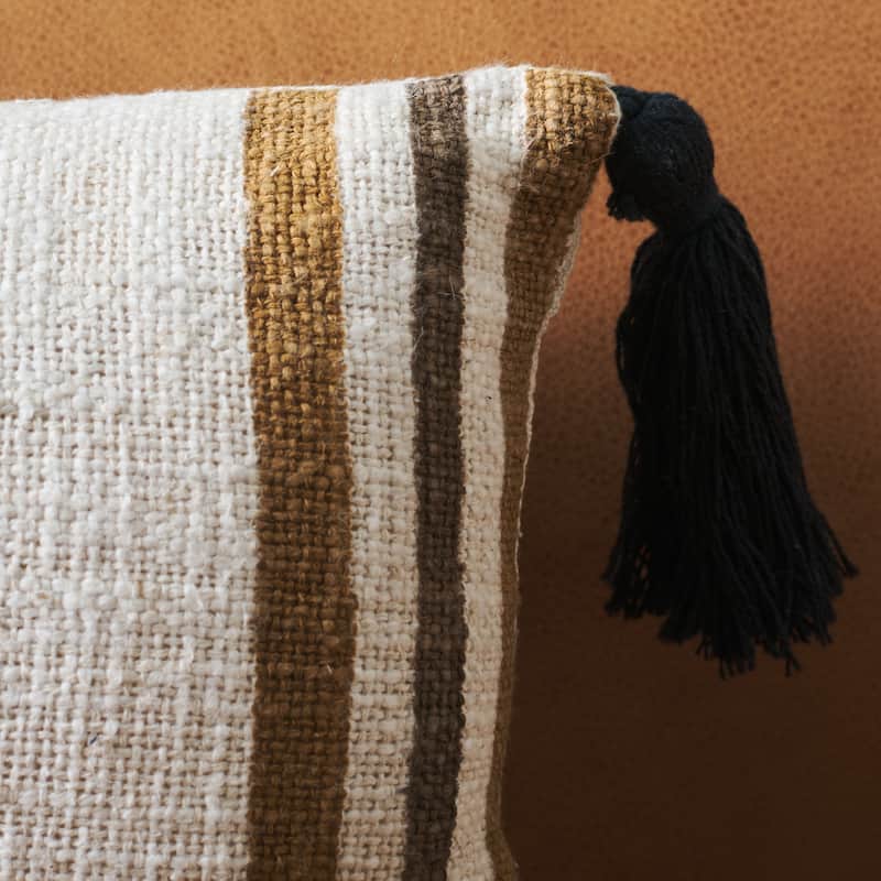 SAFAVIEH Home Julieta 8W x 36L-inch Brown/Camel Cotton Bolster Pillow