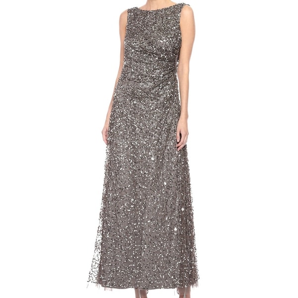 Adrianna Papell Women's Dress Silver Size 10 Gown Cowl Back Sequin. Opens flyout.