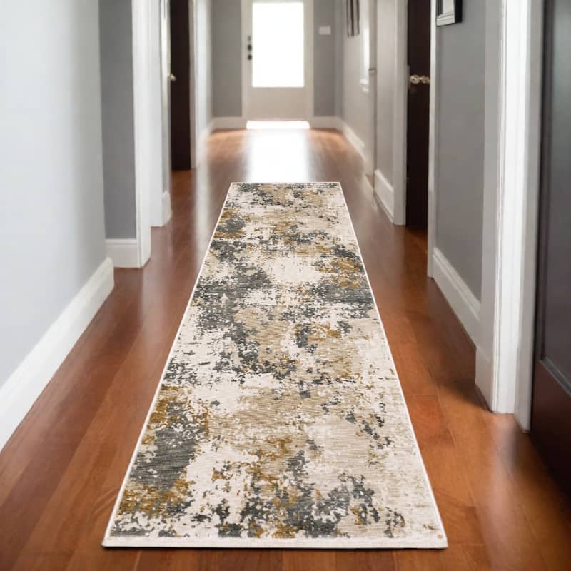 HomeRootsAbstract Modern Runner Area Rug - 92.52' X '26.77' X '0.24