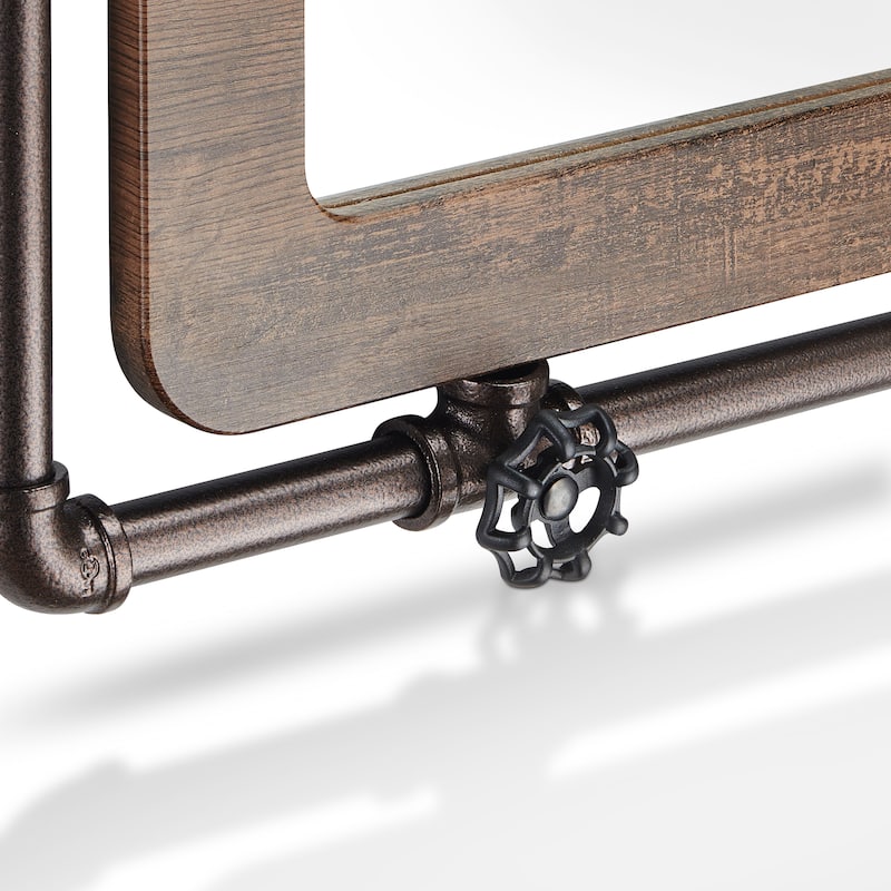 DH BASIC Industrial Pipe and Water Valve Accent Wall Mirror by Denhour