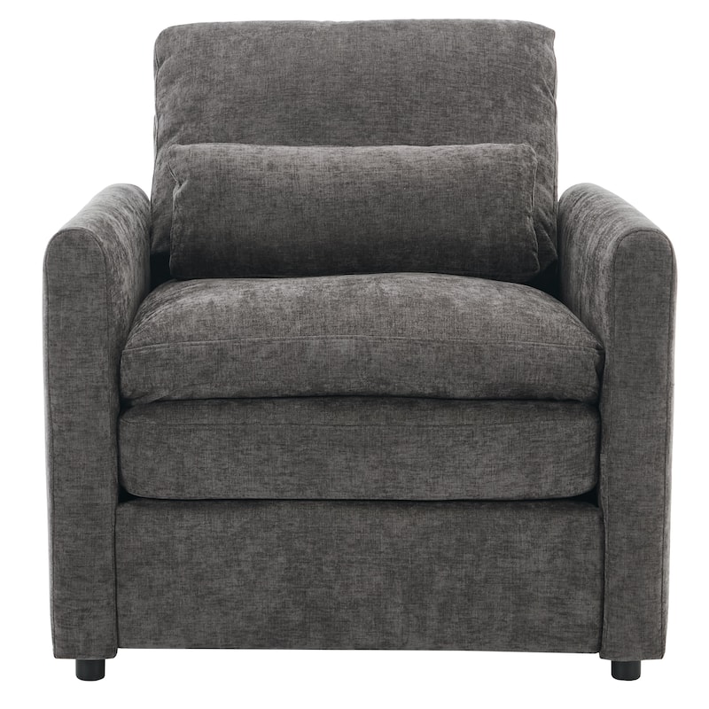 Chenille Oversized Armchair with Double Cushion Design & Lumbar Support - Plush Cloud Sofa