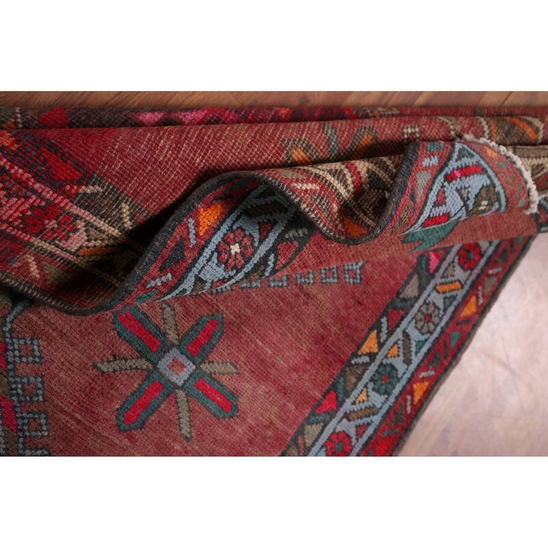 Tribal Ardebil Vintage Persian Runner Rug Handmade Wool Carpet - 3'5" x 12'9"