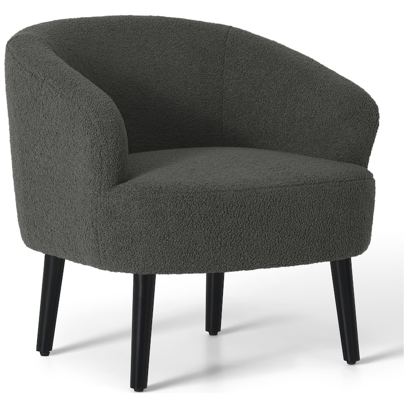 Bayville Sherpa Polyester Upholstered Faux Shearling Barrel Chair - (Set of 2)
