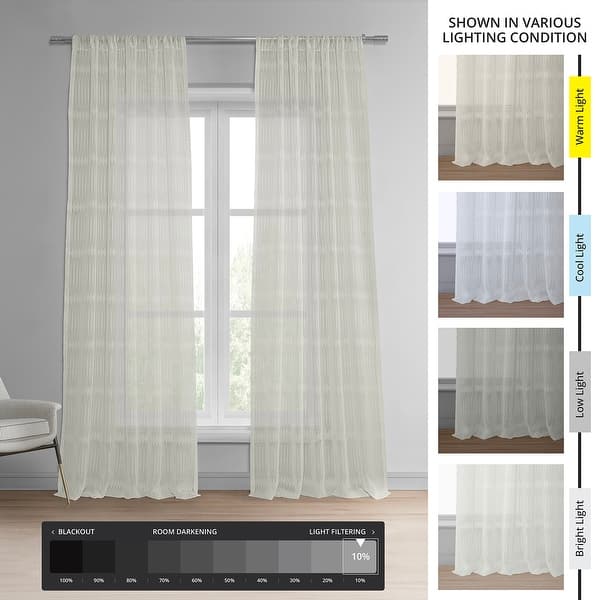 Exclusive Fabrics Polaris Patterned Linen Sheer Curtain (1 Panel) - Bed ...