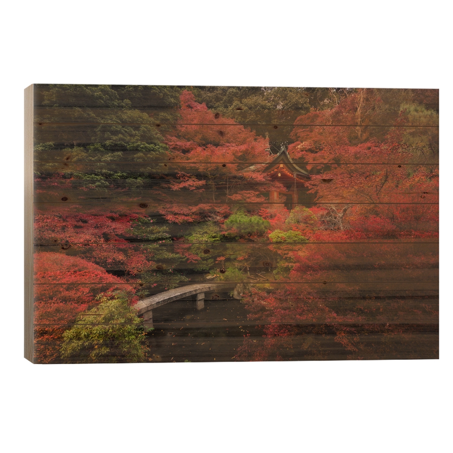 Autumn In Japan XII Print On Wood by Daniel Kordan - Multi-Color