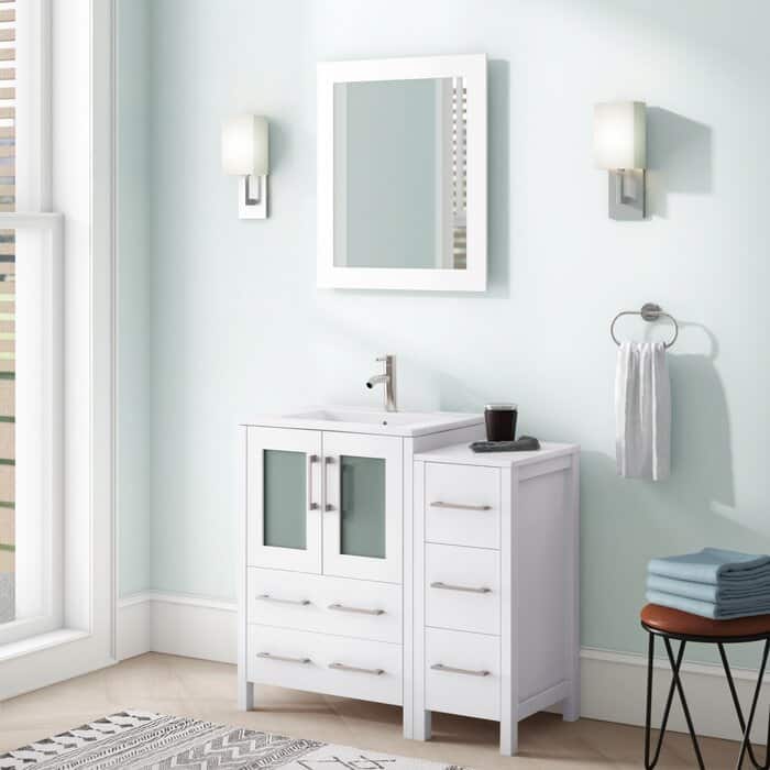 Vanity Art 36-Inch Single Sink Bathroom Vanity with Top & Free Mirror - 36 X 18.1 X 35.8