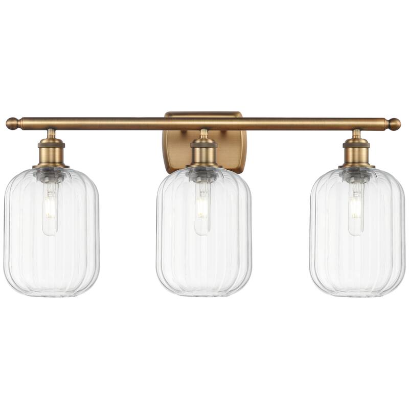 Innovations Lighting Endless Possibilities Ballston - Preston - 3 Light 27" Jar Shade Bath Vanity Light - Clear/Brushed Brass