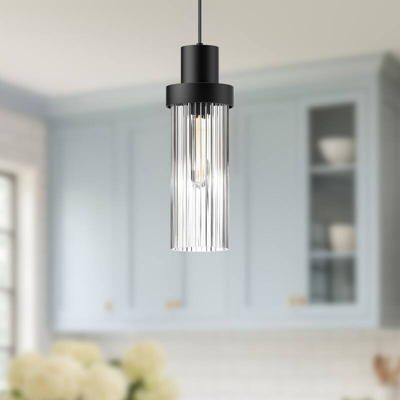 Alora Lighting PD435605CR Kent 5" Wide Mini Pendant with Clear Ribbed