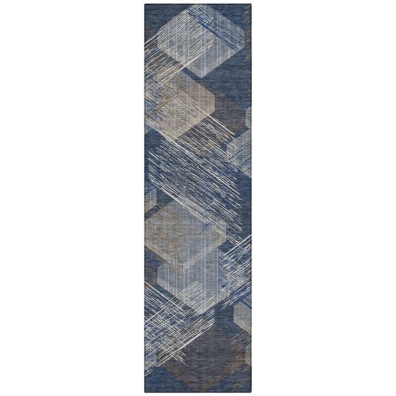 Machine Washable Indoor/ Outdoor Modern Hotchkiss Chantille Rug