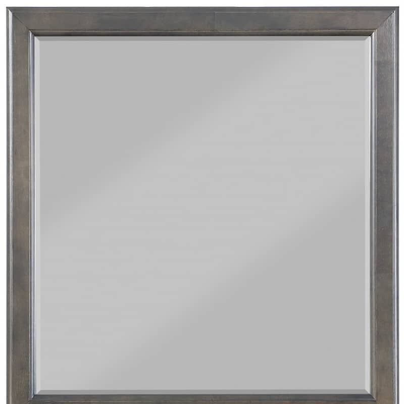 HomeRoots 38" Gray Square Wood Framed Accent Mirror - 36' X '38' X '1