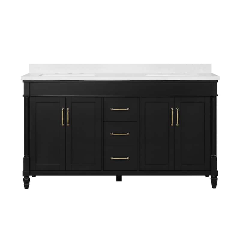 Salisbury Bathroom Vanity with White Engineered Marble Top