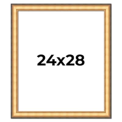 24x28 Frame Gold Plein Aire Solid Wood Picture Frame Width 2 Inches |