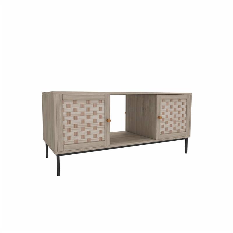 Elegant Veener Weaving Design Coffee Table