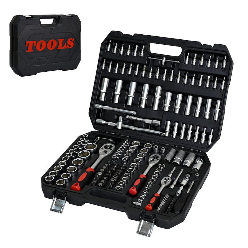 Universal Home Car Repair Tool Set, Socket and Ratchet Wrench Toolbox 171pcs