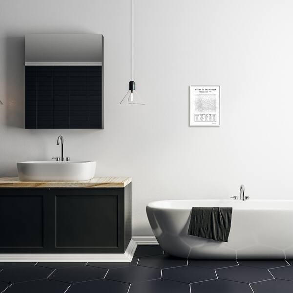 The Stupell Home Decor Black and White Restroom Crossword ...