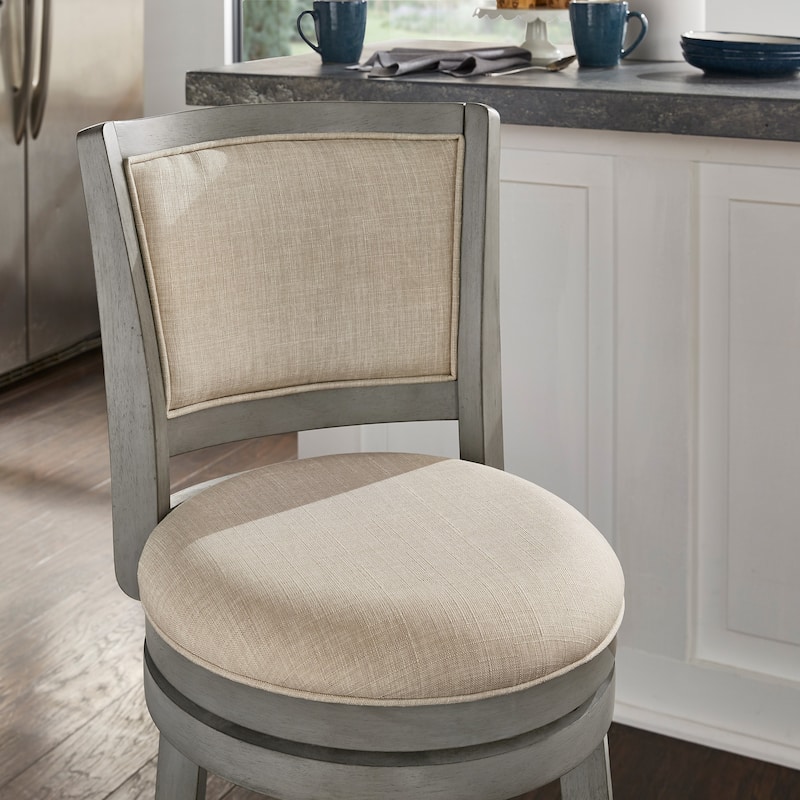 Menas Upholstered Back Swivel Stool by iNSPIRE Q Classic