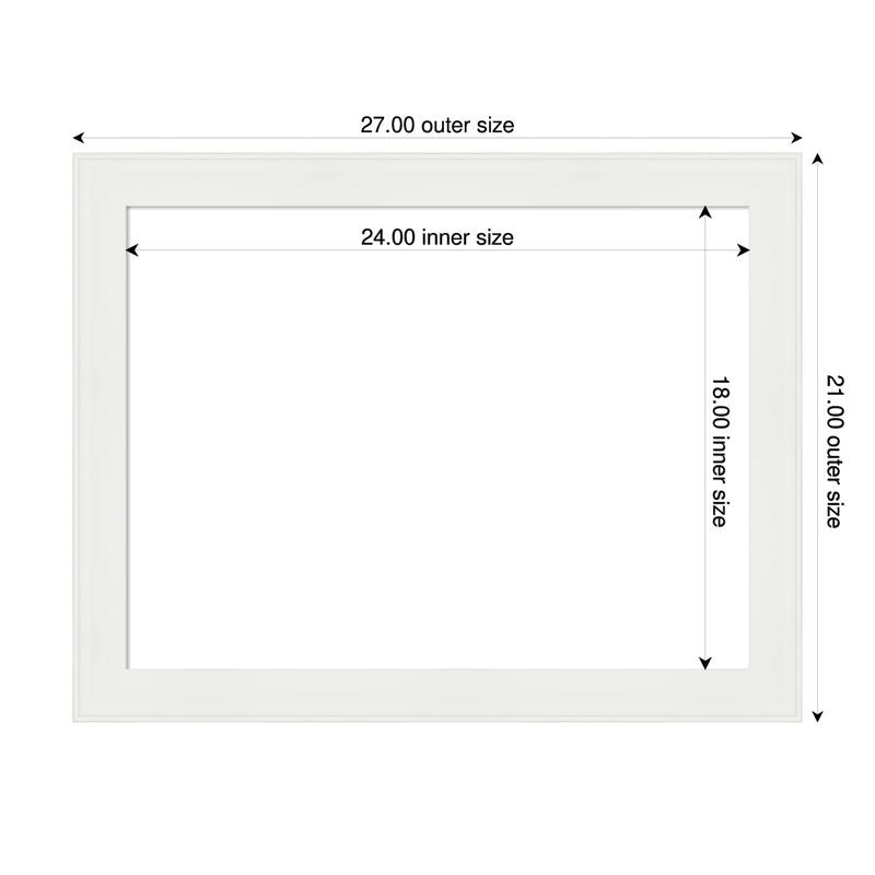 Amanti Art Vanity White Narrow Framed Dry Erase Magnetic Board - 27 x 21 in